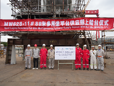决战四季度丨乐鱼网页版88米多用途平台供应船（MW628-11）顺利上船台